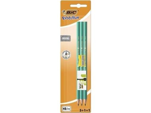 BIC Evolution 650, HB, Vihreä, Kahdeksankulmainen, 57%, Kupla, 3 kpl