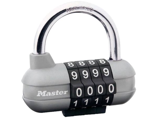 MASTER LOCK 1520EURD, Konventionellt hänglås, Kombinationslås, Huvudnyckel, Svart, Rostfritt stål, Metall, Härdat stål