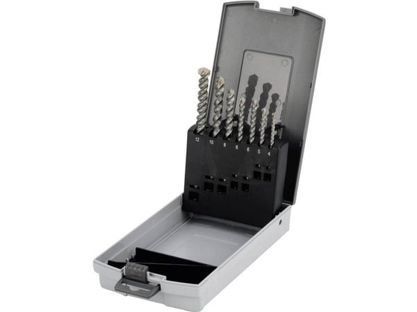 Cimco 201380, Rotasjons hammer, Drill bit set, Betong, Stein, 7 stykker, 4 x 80 / 5 x 95 / 5 x 150 / 6 x 100 / 8 x 120 / 10 x 120 / 12 x 150 mm