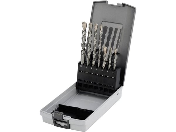 Cimco 201395, Rotasjons hammer, Drill bit set, Høyrehåndsrotasjon, SDS Plus, Rustfritt stål, 7 stykker