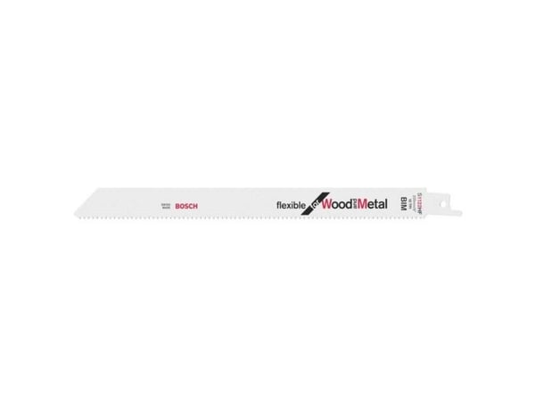 Bosch S 1122 HF, Sabelsagblad, Aluminium, Rør, Profil, Blad metall, Tre med spiker, Bimetall, 2,5 mm, 17,5 cm, 22,5 cm