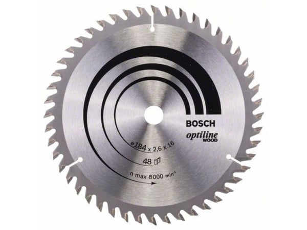 Bosch RUNDSAVKLINGE OPTILINE Ø184X2,6X16MM 48T