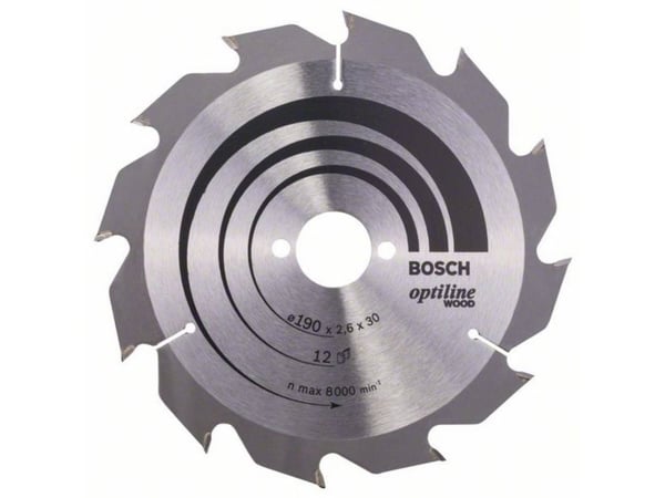 Bosch RUNDSAVKLINGE OPTILINE Ø190X2,6X30MM 12T