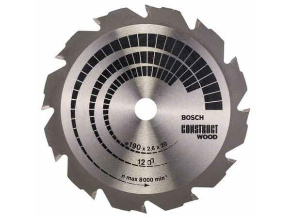 Bosch RUNDSAVKL CONSTRUCT 12T Ø190X2,6X20/16MM