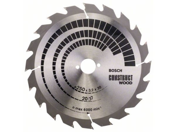 Bosch RUNDSAVKLINGE KONSTRUKT Ø250X3,2X30MM20T