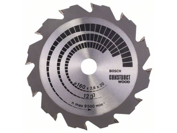 Bosch RUNDSAVKL CONSTRUCT 160X2,6X20/16MM 12T