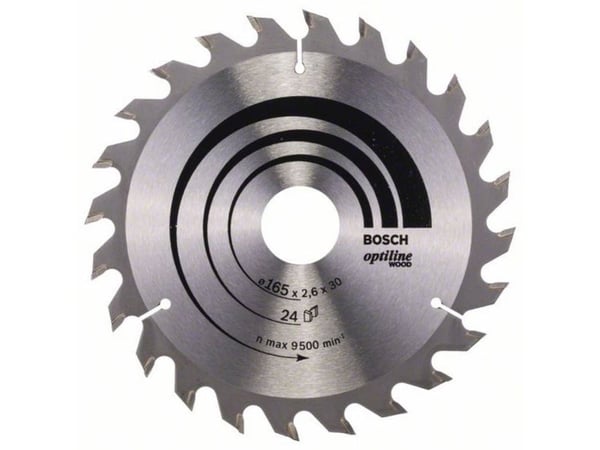 Bosch Optiline Wood - Sirkelformet sagblad - for tre - 165 mm - 24 tenner