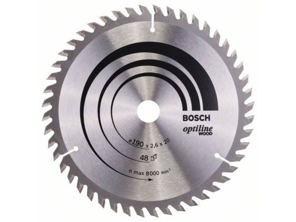 Bosch RUNDSAVKLINGE OPTILINE 190X2,6X20MM 48T 48T