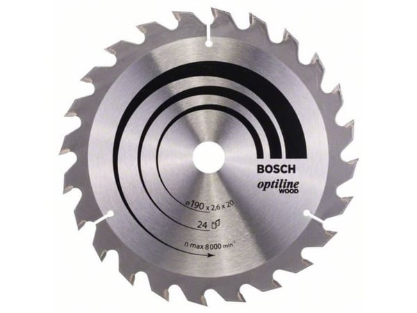 Bosch RUNDSAVKLINGE OPTILINE 190X2,6X20MM 24T