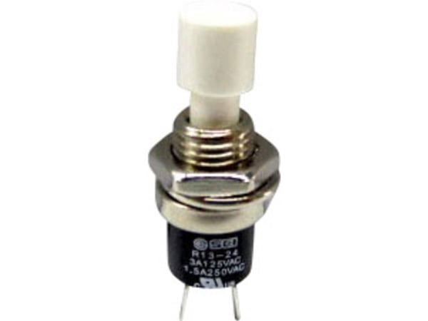 TRU COMPONENTS TC-R13-24A1-05-WT Trykknap 250 V/AC 1,5 A 1 x Off/(On) Tastende 1 stk