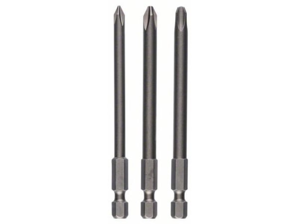Bosch tilbehør 2607001758 bitssett PH 1, PH 2, PH 3 ekstra hard E 6,3 3 stk