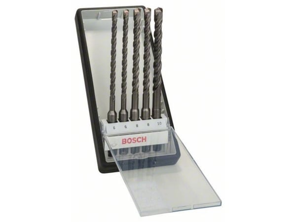 Bosch Robust Line SDS-plus-5 - Borsett - 5 deler - 6 mm, 8 mm, 10 mm - SDS-plus - lengde: 165 mm