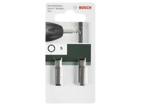 Bosch Tillbehör Hex-bits 5 mm C 6.3 2 st