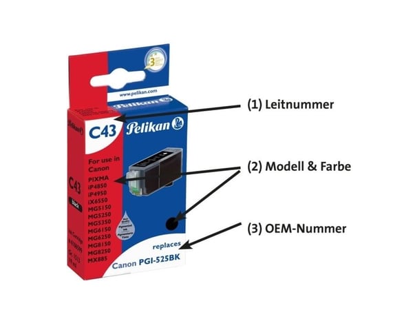Pelikan C43 - 19 ml - svart - kompatibel - blekkpatron (alternativ for: Canon PGI-525PGBK) - for Canon PIXMA iP4950, iX6550, MG5350, MG6250, MG8150...