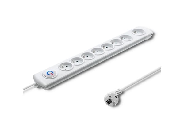 Qoltec 50293, 8 vaihtovirtapistorasiaa, 230 V, 50 Hz, 10 A, 2200 W, 10 A
