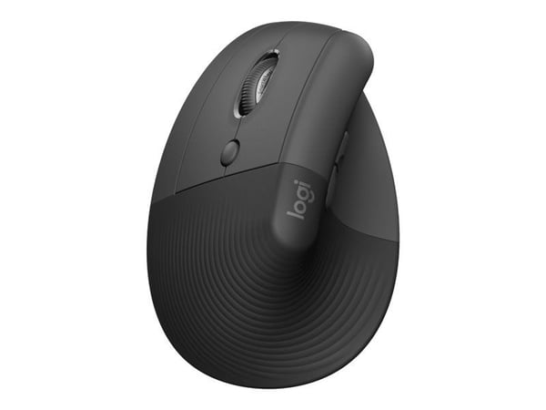 Logitech Lift for Business - Vertikal mus - ergonomisk - venstrehendt - 6 knapper - trådløs - Bluetooth, 2.4 GHz - Logitech Logi Bolt USB-mottaker ...