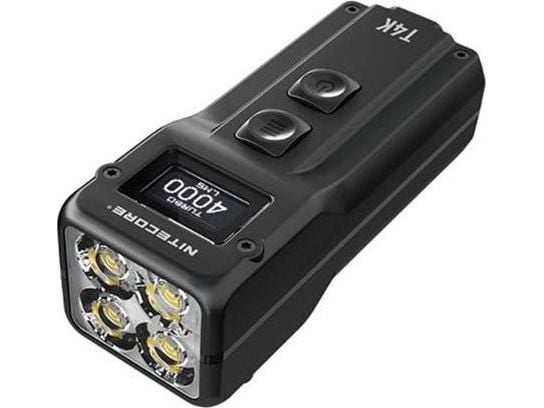 Nitecore T4K, Nøkkelringslommelykt, Sort, Knapper, 1 m, IP54, LED