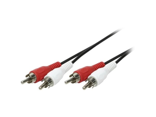 LogiLink 2xRCA - 2xRCA, 5m, 2 x RCA, Hankjønn, 2 x RCA, Hankjønn, 5 m, Sort