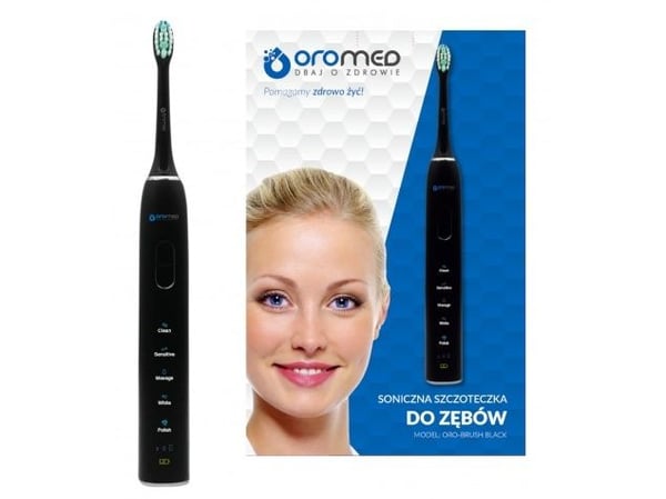 Oromed SZC_ORO-BRUSH, Voksen, Sonik tannbørste, Massasje, Polering, Sensitiv / Myk, Whitening, 38000 bevegelser per minutt, Sort, 2 min