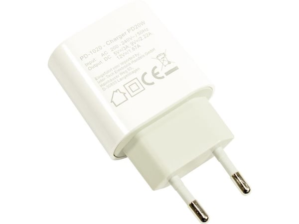 Inter-Tech PD-1020, Sisätila, AC, 12 V, Valkoinen