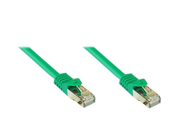 RJ45 patchkabel Cat.7 råkabel med RNS® avlastningsskydd, S/FTP, PiMF, halogenfri, 600MHz, OFC, grön, 2 m, Good Connections® (8070R-020G)