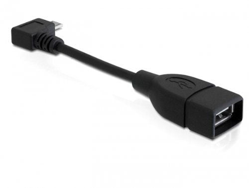 Delock - USB-kabel - USB (hunn) til Micro-USB type B (hann) - USB 2.0 OTG - 11 cm - 90° kontakt
