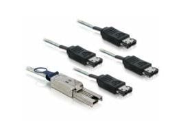 Delock - SATA/SAS-kabel - 4-spors - eSATA (hunn) til 26-pin 4x Shielded Mini MultiLane SAS (SFF-8088) (hann) - 1 m