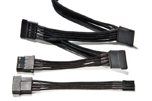 be quiet! MULTI POWER CABLE CM-61050 - Strømkabel - 4-pin mini-strømkontakt, SATA-strøm - 100 cm - svart