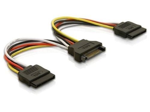 Delock - Strømkabel - SATA-strøm (hann) til SATA-strøm (hunn) - 15 cm - rett kontakt - for Delock PCI Express Card