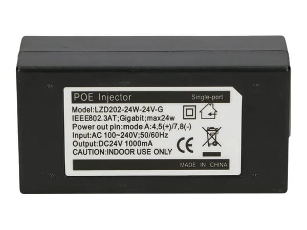 Extralink POE-24-24W-G - Strøminjektor - AC 100-240 V - 24 watt - utgangskontakter: 1