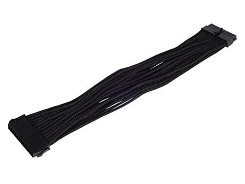 SilverStone PP07 - Förlängningskabel för ström - 24-pin ATX (hona) till 24-pin ATX (hane) - 30 cm - svart