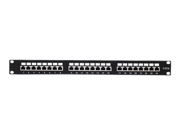 Netrack - Koblingspanel - CAT 6 - RJ-45 X 24 - svart - 19"