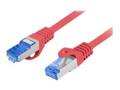 Lanberg - Koblingskabel - RJ-45 (hann) til RJ-45 (hann) - SFTP - CAT 6a - formstøpt, uten hindringer, flertrådet - rød, RAL 3017