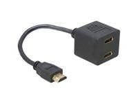 Delock - HDMI-adapter - HDMI hann til HDMI hunn - 20 cm
