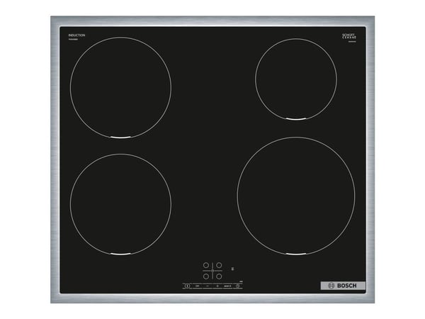 Bosch Serie | 4 PIE645BB5E - Induksjonstopp - 4 plater - Nisje - bredde: 56 cm - dybde: 49 cm - med rustfritt stål - svart/rustfritt stål