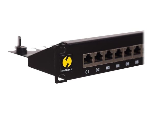 Netrack - Koblingspanel - rackmonterbar - CAT 6a - FTP - RJ-45 X 24 - svart - 19"