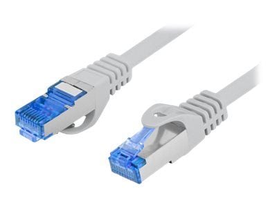 Lanberg - Koblingskabel - RJ-45 (hann) til RJ-45 (hann) - S/FTP - CAT 6a - formstøpt, uten hindringer - grå, RAL 7035