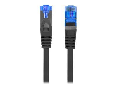 Lanberg - Koblingskabel - RJ-45 (hann) til RJ-45 (hann) - 6 mm - S/FTP - CAT 6a - halogenfri, formstøpt, uten hindringer, flertrådet - svart, RAL 9004