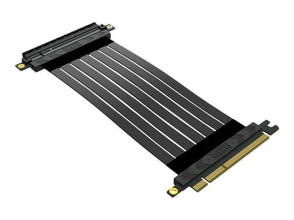 Akasa RISER BLACK X2 Mark IV - PCI Express x16-kabel - PCI Express (hona) till PCI Express (hane) - PCIe 4.0 - 20 cm - stigare - svart