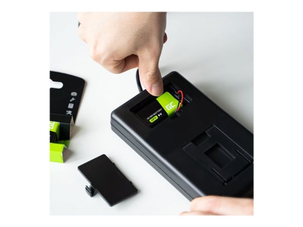 Green Cell - Batteri 2 x 9V / HF9 - NiMH - (genopladelige) - 250 mAh - sort