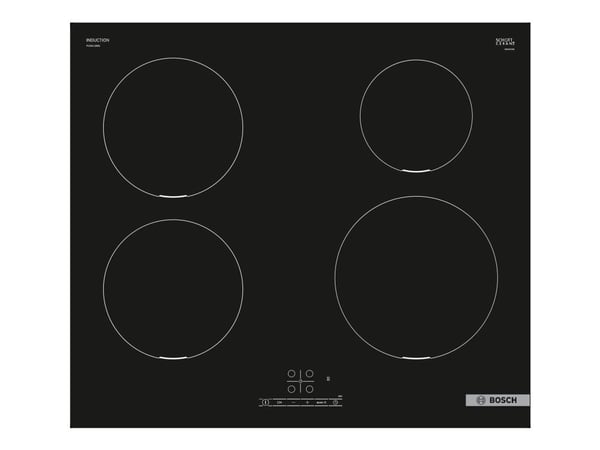 Bosch Serie | 4 PUE611BB6E - Induktionshäll - 4 kokplattor - Fördjupning - bredd: 56 cm - djup: 49 cm - ramlös - svart