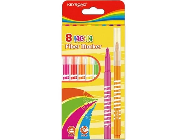 Keyroad felt-tip pens KEYROAD Fiber Marker, neon, 8pcs, pendant, assorted colors