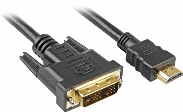 Sharkoon - Sovitinkaapeli - single link - HDMI uros - DVI-D uros - 3 m