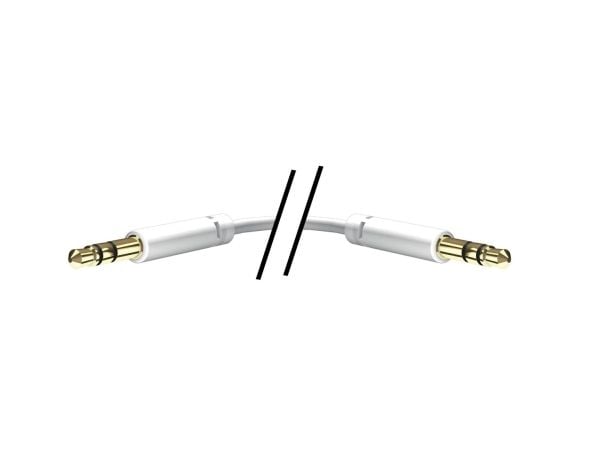 in-akustik Star MP3 lydkabel - lydkabel - stereo minijack hann til stereo minijack hann - 75 cm - skjermet - hvit