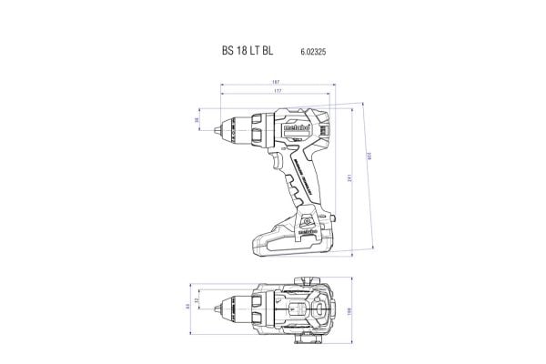 Metabo BS 18 LT BL - Drill/driver - trådløs 13 mm - 75 N·m - 2 batterier - 18 V