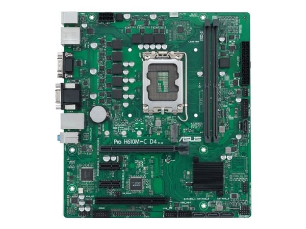 ASUS PRO H610M-C D4-CSM - Emolevy - micro-ATX - LGA1700-asennuspaikka - H610-piirisarja - USB 3.2 Gen 1 - Gigabit LAN - sisäinen grafiikka (CPU tar...