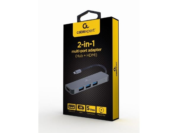 Cablexpert A-CM-COMBO2-01 - Dokkingstasjon - USB-C 3.2 - HDMI