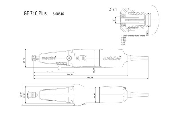 Metabo GE 710 PLUS - Formslip - 710 W - collet 6 mm
