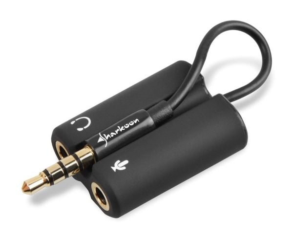 Sharkoon - Audioadapter - 4-polsminijakk hann til mini-phone stereo 3.5 mm hunn