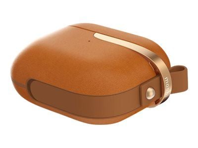 Moshi Pebbo Luxe - Eske for ladeboks for tådløse ørepropper - veganlær - karamellbrun - for Apple AirPods (3. generasjon)